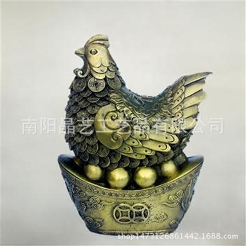 纯铜招财送子鸡 传统工艺中的风水吉祥摆件